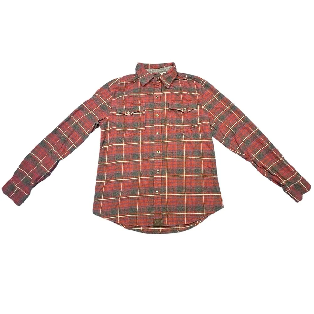 Dakota Grizzly Riley Flannel Shirt In Crimson Size Medium - Picture 2 of 13